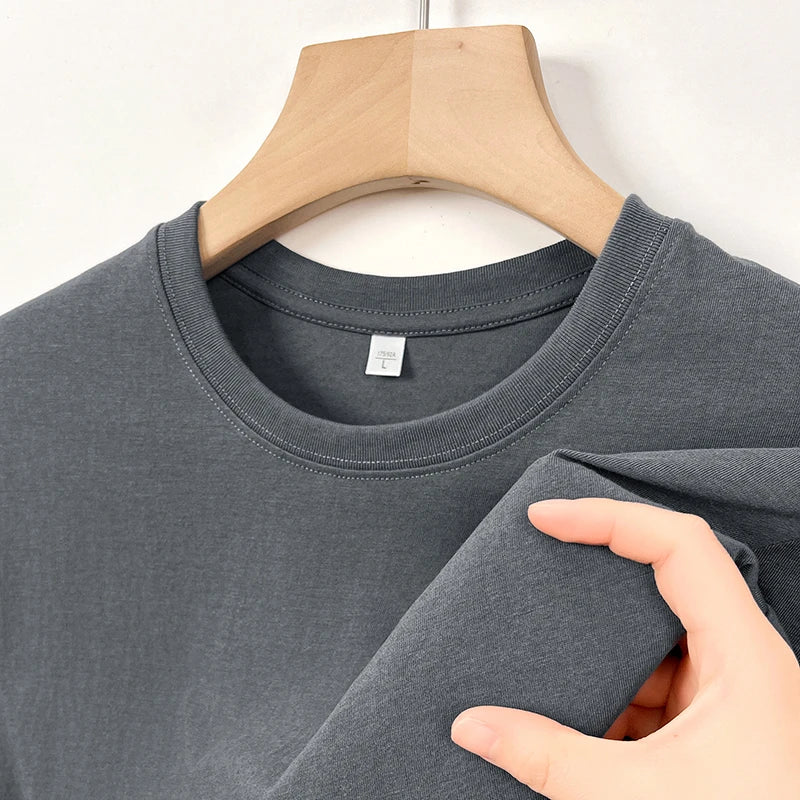 2025 New Men's Korean Casual Cotton Short Sleeved Round Neck T-shirt Summer Fashionable and Comfortable Versatile Top