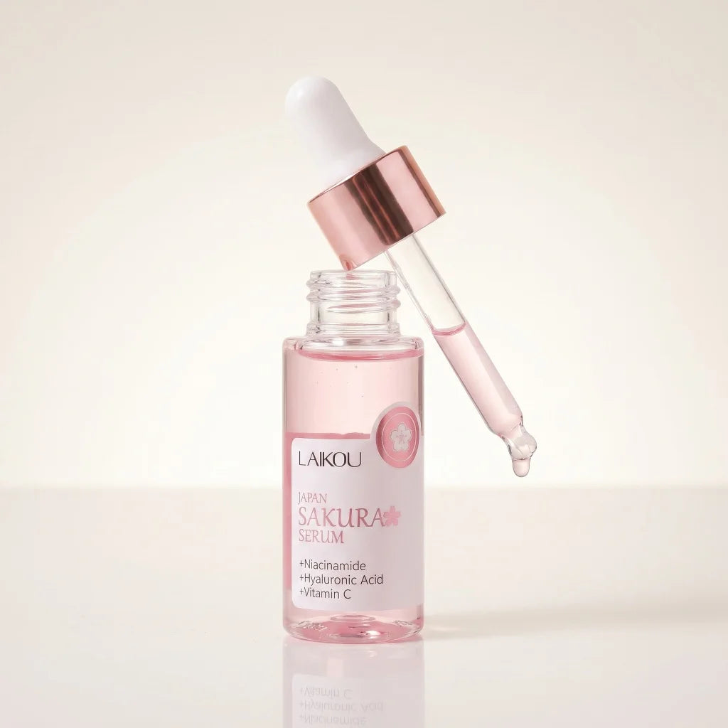 Sakura Serum Niacinamide Hyaluronic Acid Vitamin C Brightening Hydrating Moisturizing Glow Boost Daily Facial Skin Care Essence