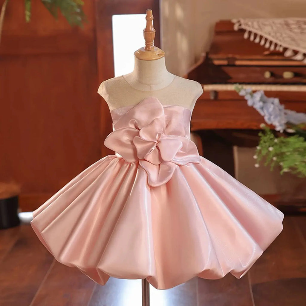Dreamy Vow J765 Adorable Pink Baby Girl Dress for Kids 1st Wedding Birthday Celebration Party Summer Knee Length Ball Gown