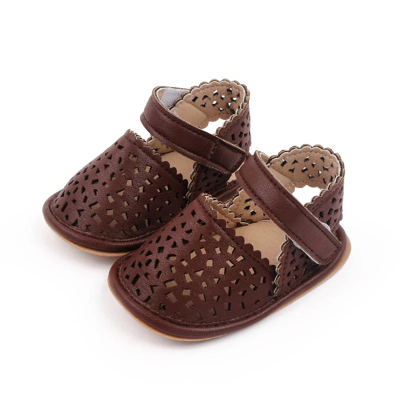 Baby girl mesh breathanle hollow summer sandal outdoor walking shoes