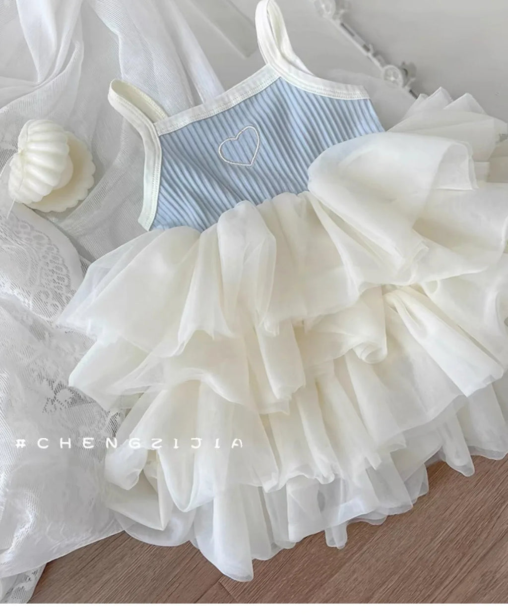 ZOETOPKID Summer Girl Princess Dress Stylish Baby Strap Vest Layered Dress Korean Puffy Mesh Skirt Toddler Kids Trendy Skirts