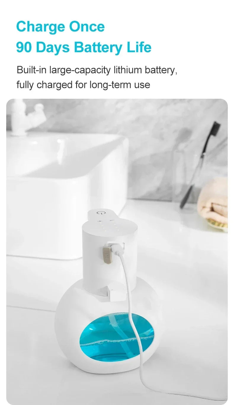 Dispensador automático de jabón 2025 de 420 ml, dispensador de espuma, sensor táctil, dispositivo de lavado de manos con carga USB, montado en la pared
