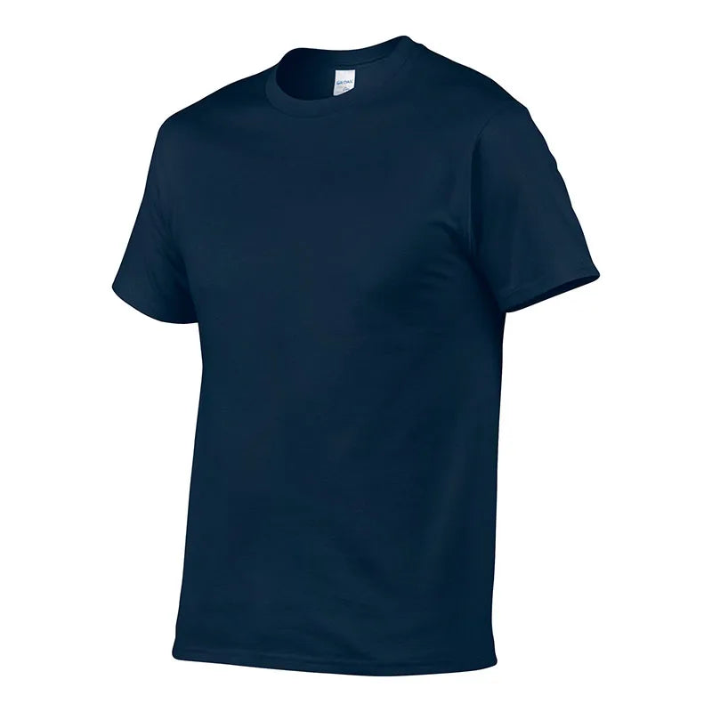 Summer Style High Quality 100% Cotton Solid Color T Shirt Men Pure Color Tees Brand Short Sleeve T-Shirt Male Clothing