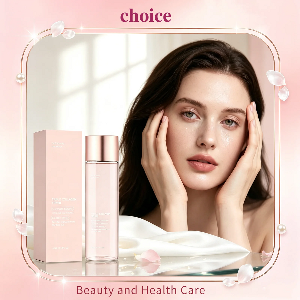Triple Collagen Toner Moisturizing Watery Non‑Sticky Texture Hydrating Nourishing Skin Care Refreshing Large Capacity Face Toner