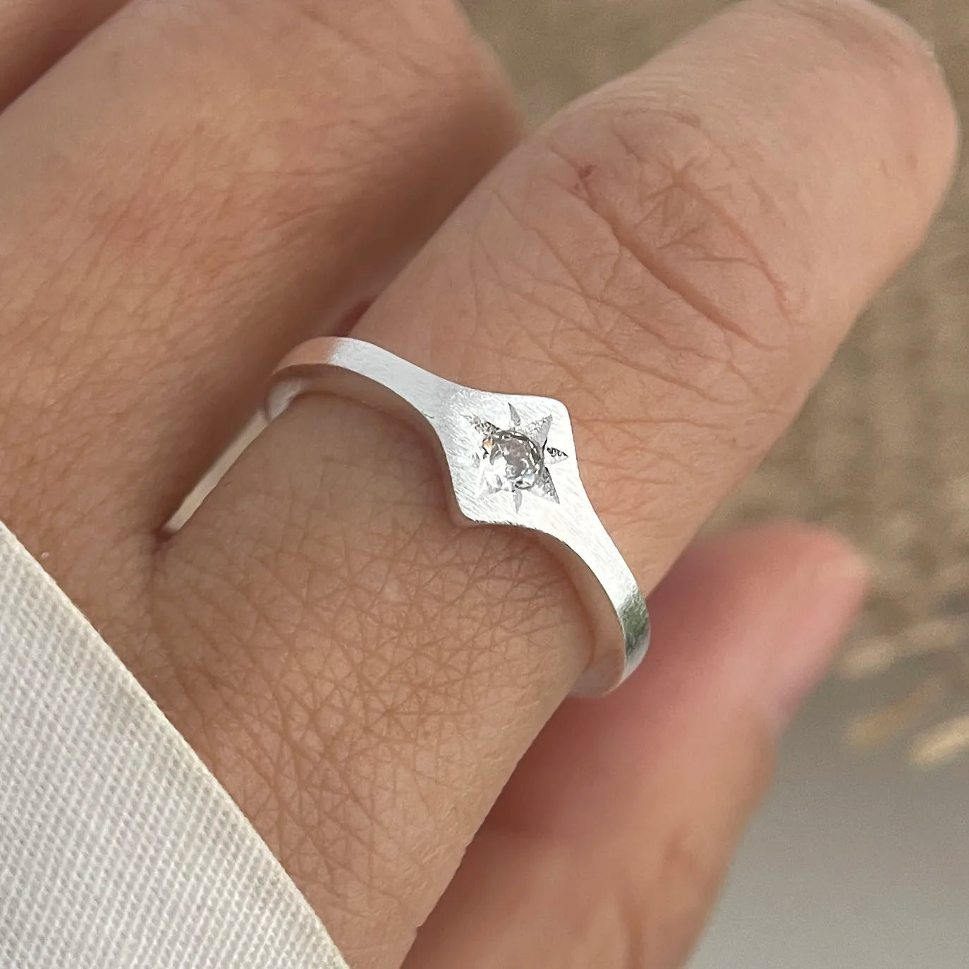 Anillo de plata de ley 925 para mujer, hipoalergénico, minimalista, hecho a mano, para parejas