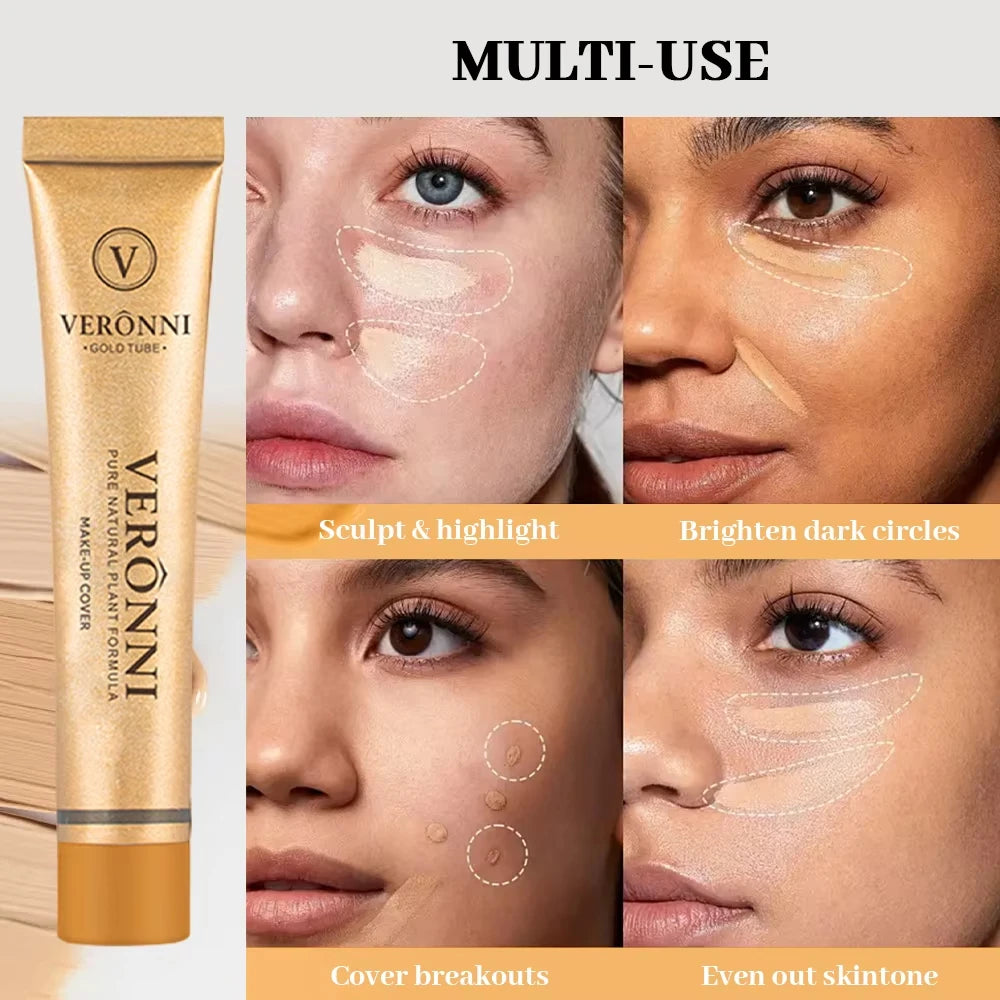 Concealer Makeup, 14 Shades Full Coverage Concealer Tube, Long Lasting Waterproof Concealer for Dark Circles, Acne Scars, Tattoo