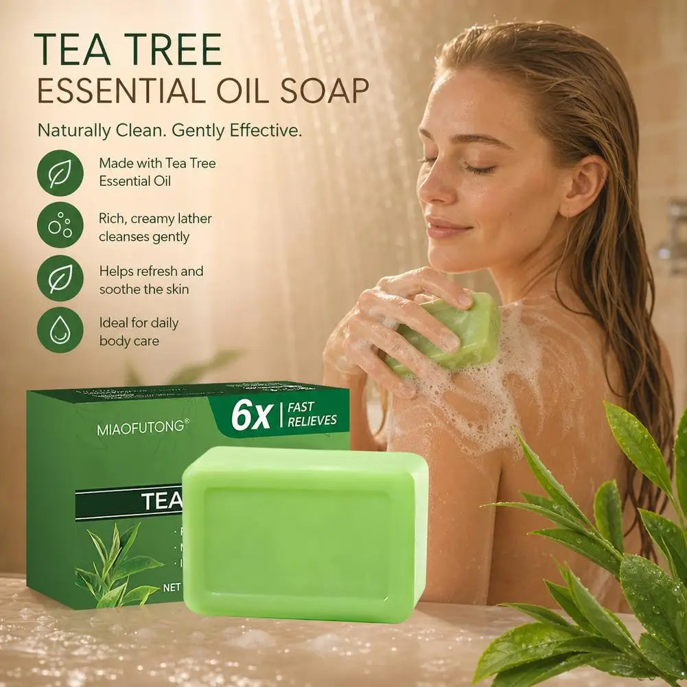 Gentle Exfoliating Bar Soap,Tea Tree Oil Soap For Body Skin Cleaning,Moisturizes Face And Body Natural Soaps Cleansing Bar Soap