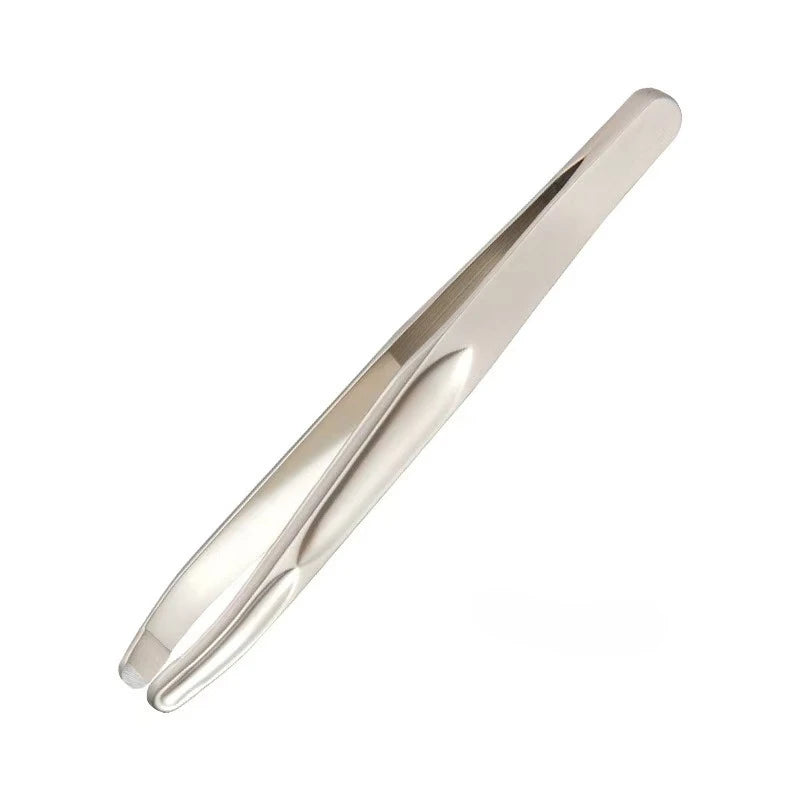 Stainless Steel Eyebrow Clips for Precision Beard and Mustache Trimming Gentle on Light Beige Round Head Tweezers Christmas Gift