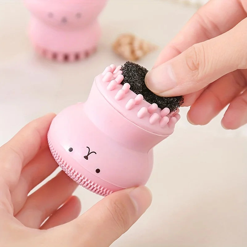 Small Octopus Face Cleaner Facial Cleaning Brush Deep Cleaning Washing Brush Massager Beauty Instrument Clean Pores