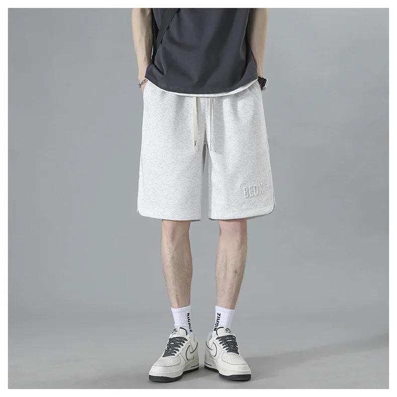 American Style Men's Summer Thin Sporty Loose Fit Casual Shorts Five-Quarter Polyester Fiber Straight Leg Street Style