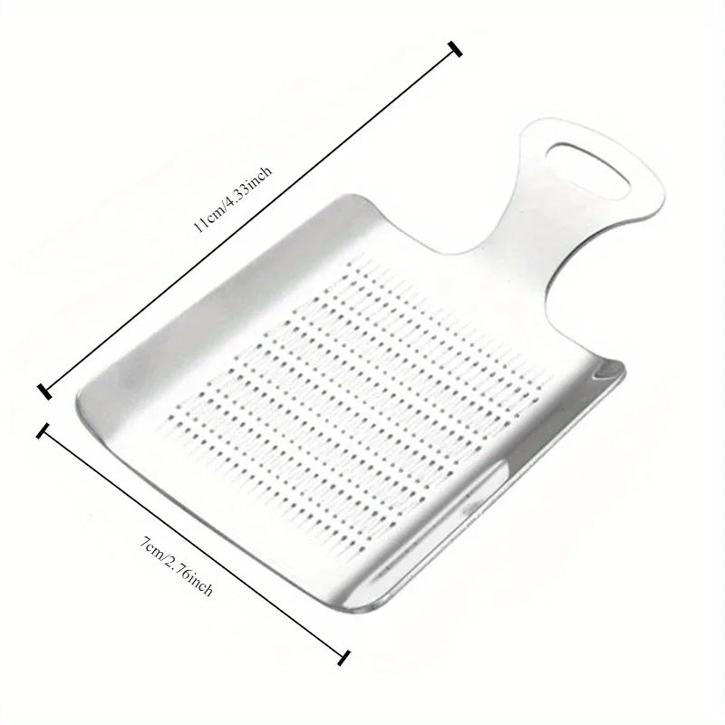 1 rallador de ajo y jengibre de acero inoxidable - Accesorio de cocina para la preparación de alimentos