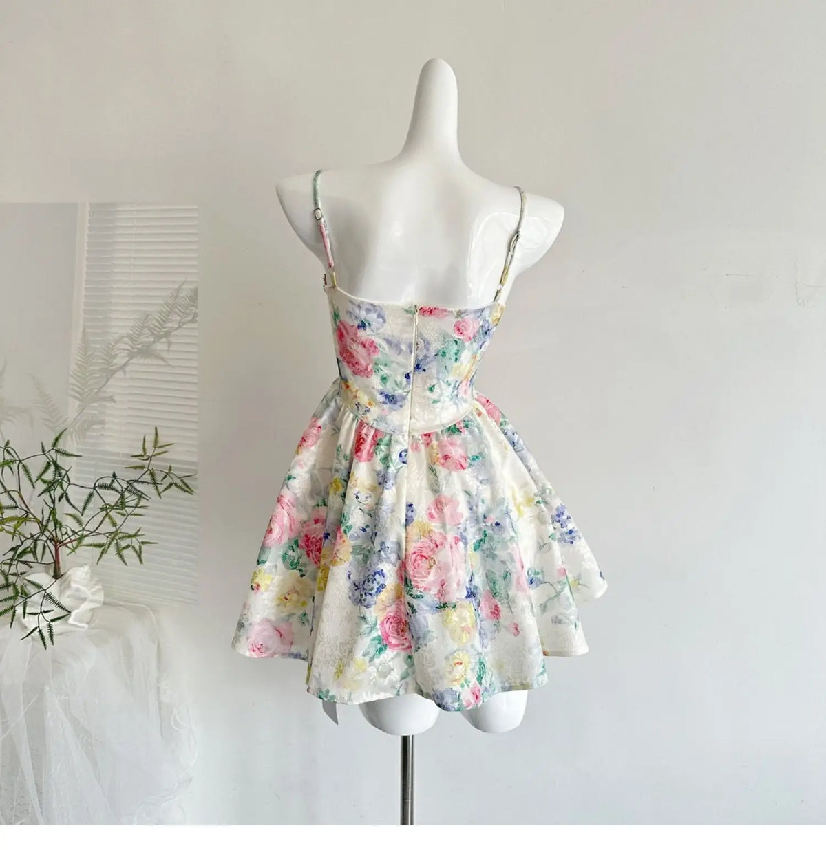 Sweet Pure Desire Style Women's Floral Print Halter Dress Slimming Waist Design Casual Summer Polyester Fiber Gown