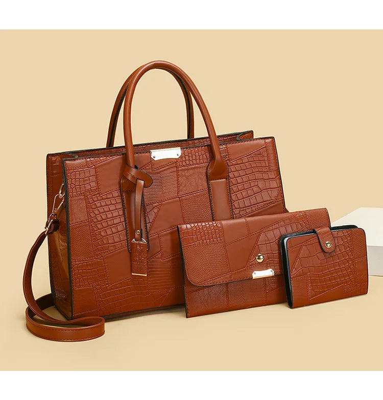Trendy Lizard Pattern Mother-Daughter Handbag Summer 2025 Vintage Style Women's Tote Shoulder Bag Crossbody Bag Large Size