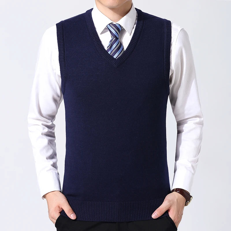 Men'S Casual Sweater Vest Warm Comfortable Autumn Winter Fashion Outerwear