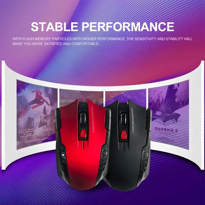 Ratón inalámbrico 2.4G con receptor USB, 6 botones, óptico profesional, ratones inalámbricos USB de desplazamiento a la derecha para PC Gamer portátil
