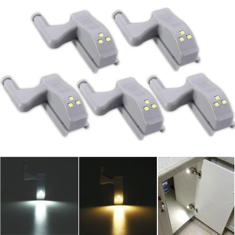 10 Unidades/Set Luces LED para Armario de Cocina, Lámpara de Bisagra Interior para Iluminación de Dormitorio, Armario, Closet, Luces Debajo de Gabinete, Luz Nocturna