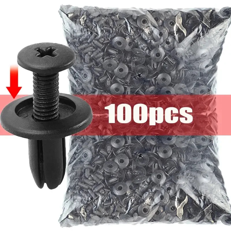 20-100pcs Plastic Rivets Fasteners Screw 8mm Car Bumper Fender Trim Panel Retainer Fasteners Clips Car Accessories