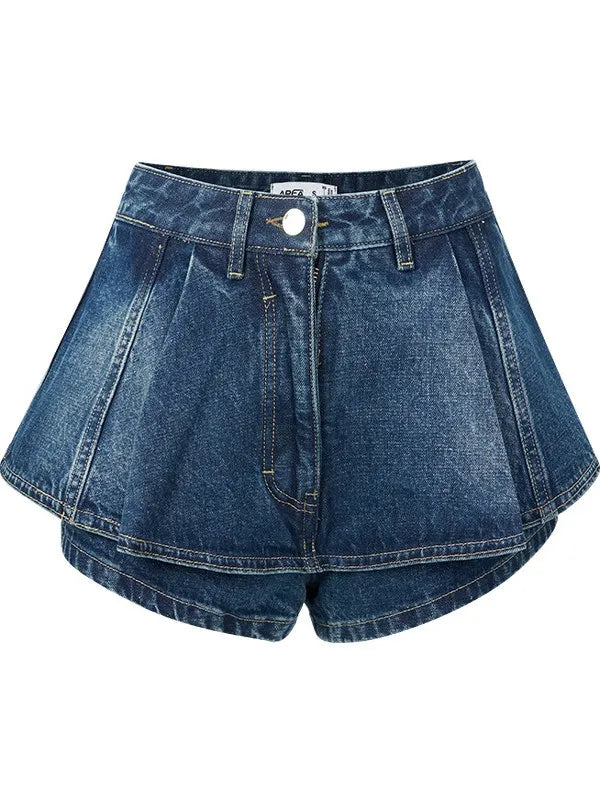 plus Size Retro Denim  Skirt Women's Thin A-Line Cake Skirt Slimming High Waist Jeans Skirt Casual High Waist Skirt