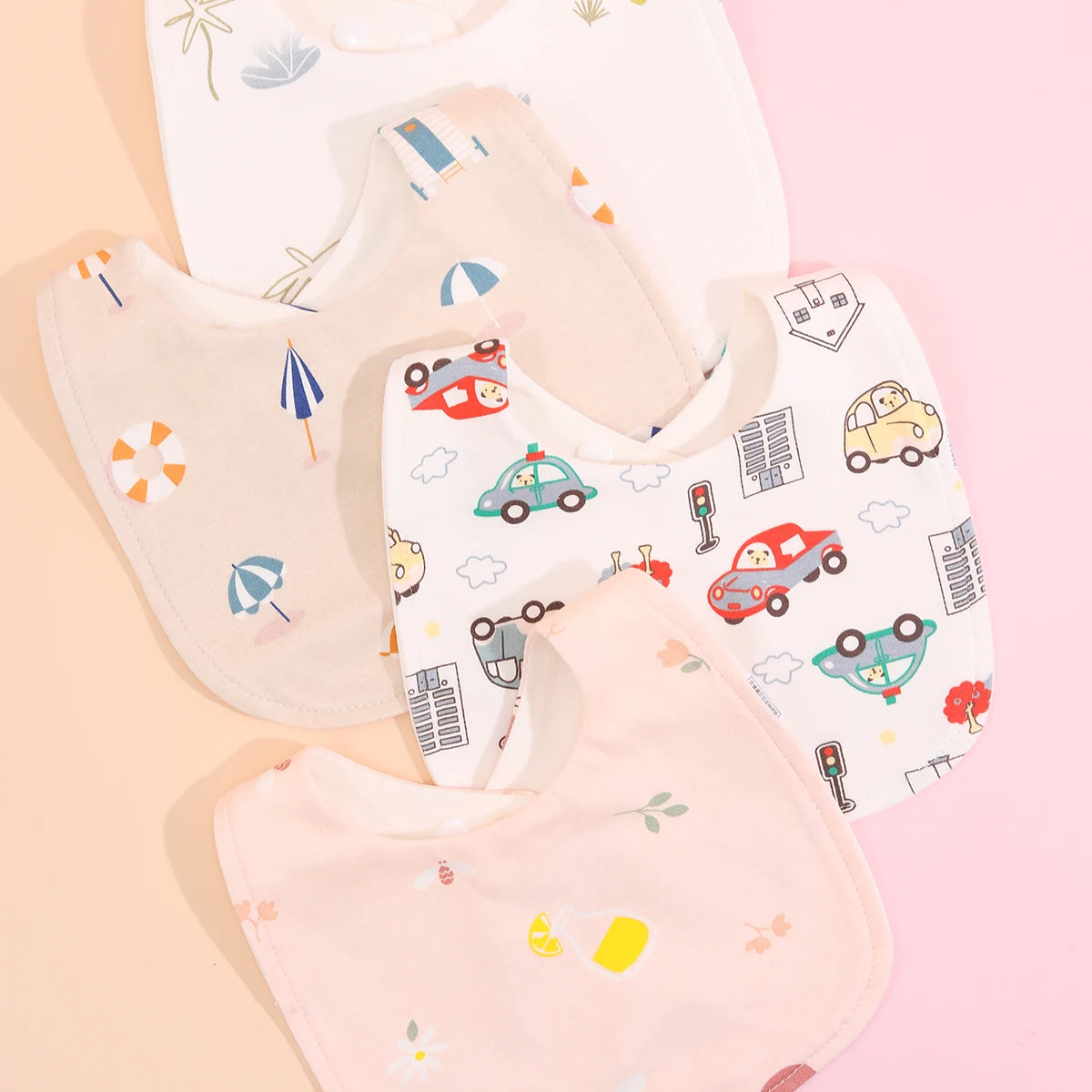 Cotton Soft Baby Adjustable Bandana Bibs Set Of 4 For Newborns And Toddlers Dribble Bibs
