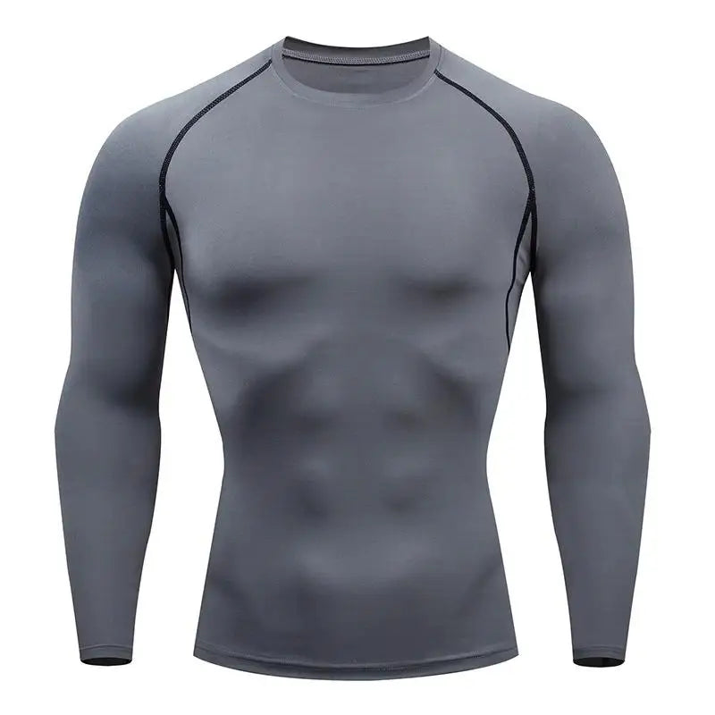 Compression Running Shirt Men Quick Dry Long Sleeve Sportswear For Male Gym Clothing Fitness Tee Training Workout Muscle Top