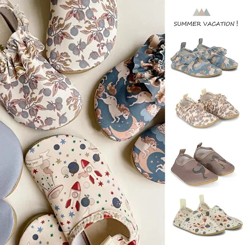 Kids Print Aqua Water Shoes – Beach, Swim & Outdoor Sneakers