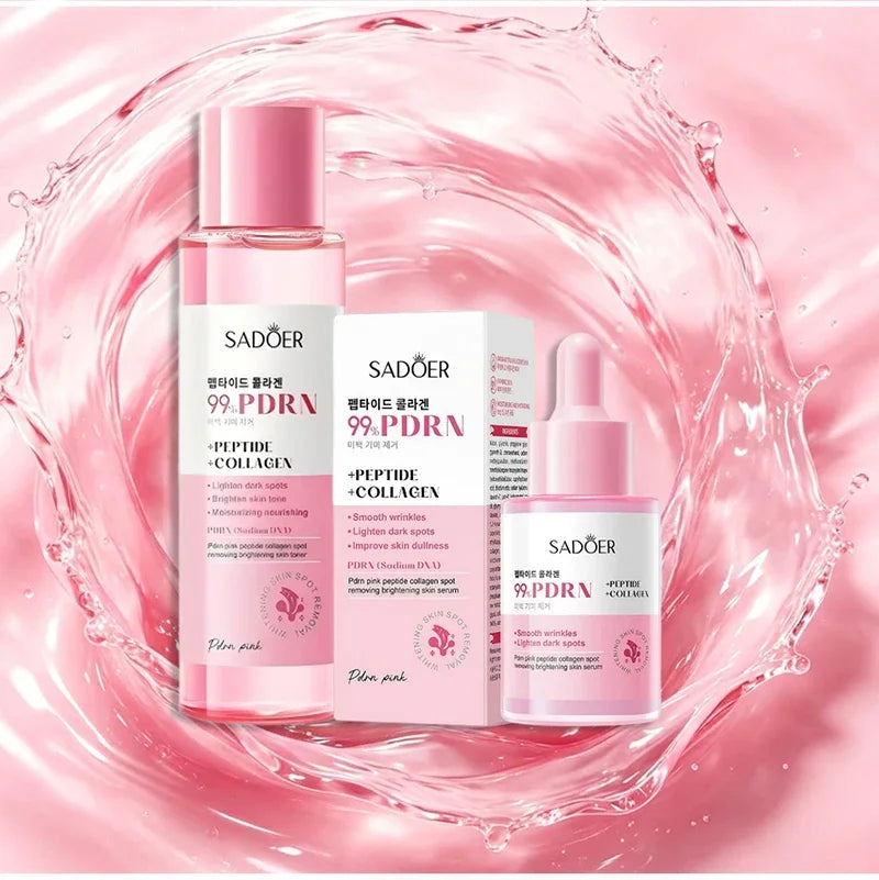 Pink PDRN Collagen Rich Essence With Peptides Salmon Moisturizing Toner,Refreshing Non-sticky Skin Care Serum For All Skin Types