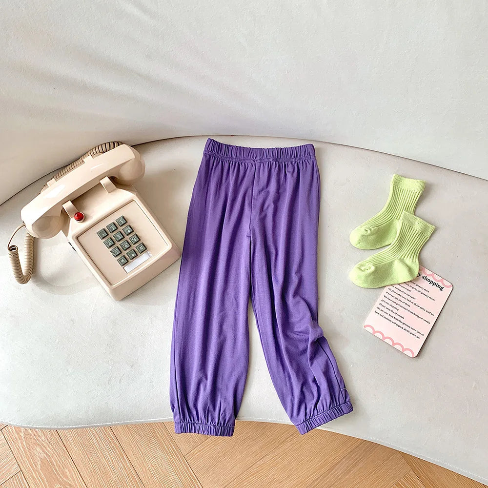 Sports Style Trousers Children Anti-Mosquito Long Pants For Summer Kids Modal Jogger Pants Girls