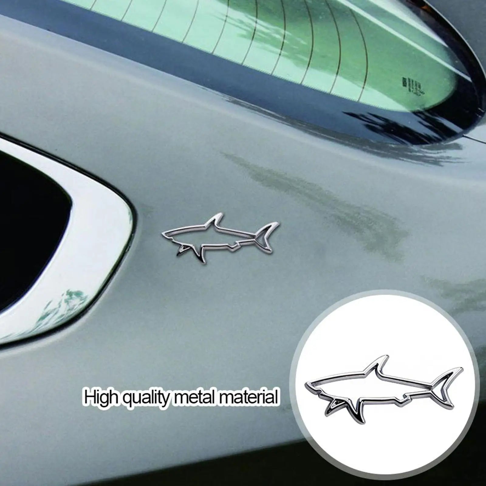 3D Metal Car Styling Sticker Hollow Fish Shark Emblem Badge Decals Automobiles Motorcycle Computer Fuel Cap Accessories Decals