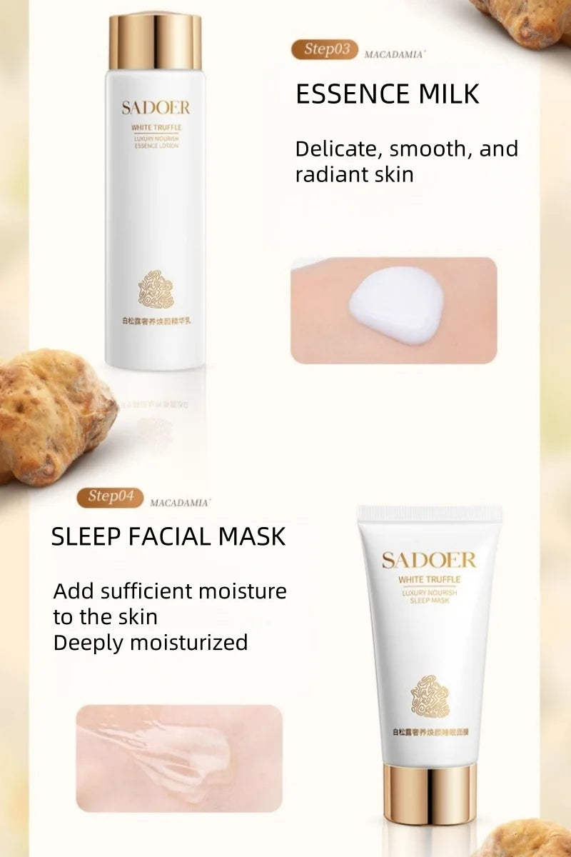 White Truffle Skin Care Six-Piece Set, Rich in Centella Asiatica Extract, Niacinamide and Other Skin-Beneficial Ingredients, Paired with Various Beautifying and Moisturizing Ingredients to Replenish the Skin's Moisture, Leavi