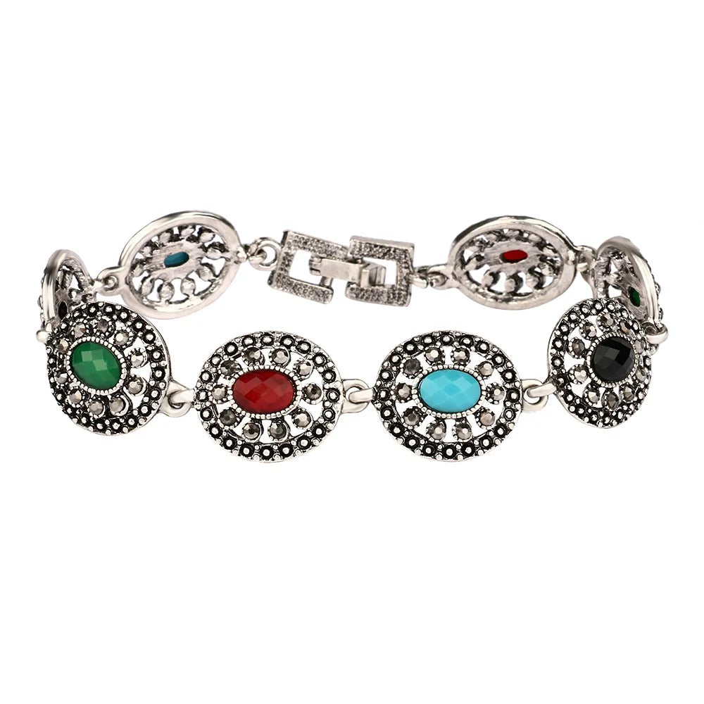 Exquisite Bohemian Colorful Bracelet Full of Diamonds Korean Style Geometric Alloy Jewelry for Women Fashionable New Arrival