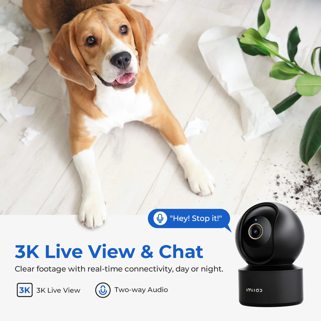 IMILAB Baby Monitor Indoor Security Camera with AI Detection Night Vision 2-Way Audio 360° PTZ Compatible with Xiaomi Home App
