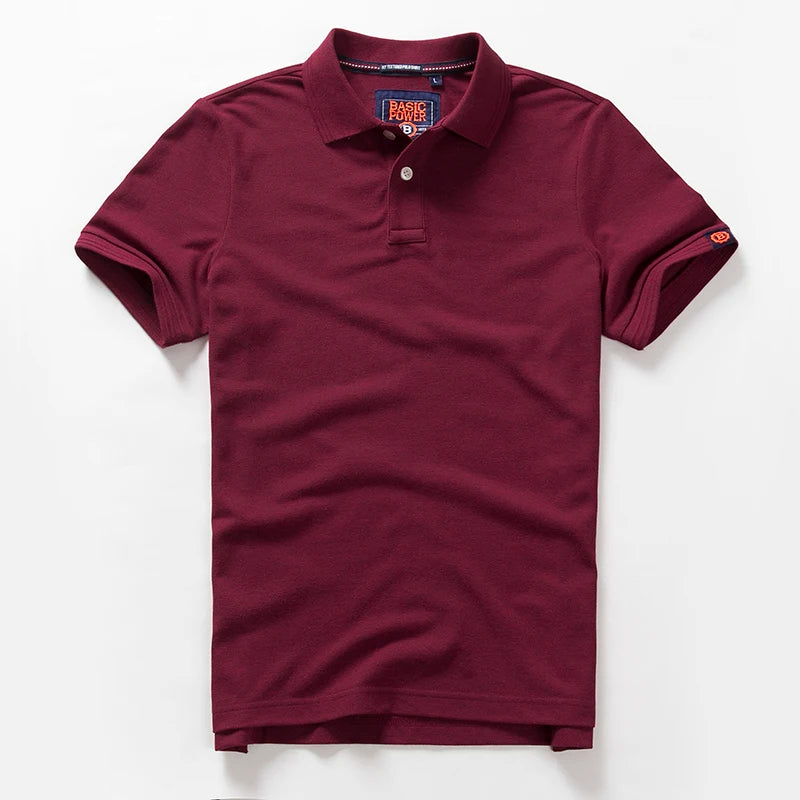 Summer New American Retro Knitted Solid Color Pearl Cotton Polo Shirts Men'S Fashion Washed Short Sleeve Lapel Casual T-Shirt