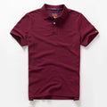 Summer New American Retro Knitted Solid Color Pearl Cotton Polo Shirts Men'S Fashion Washed Short Sleeve Lapel Casual T-Shirt