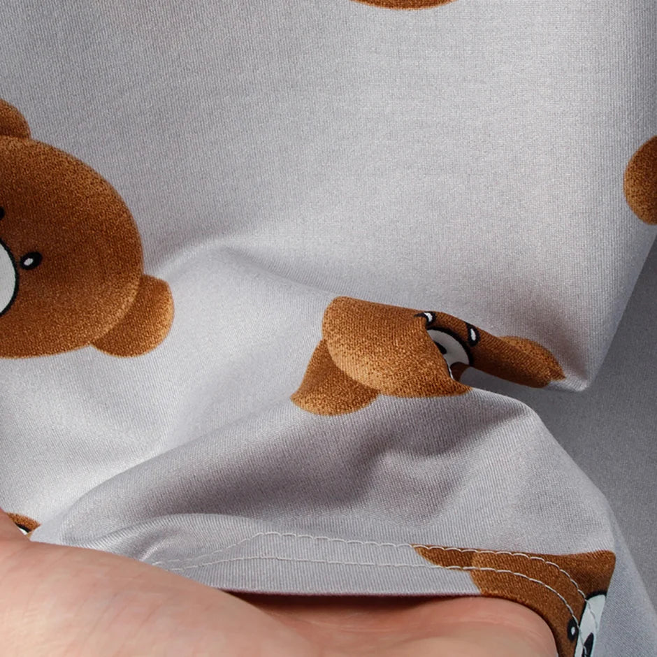 Children's Bear Print 2-Piece Short Sleeve Shorts Set - Unisex