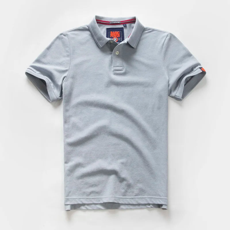 Summer Waed Ort Sve Men'S Irt Casual Vintage Brand Turn-Down Collar T-Irt Breathable Cotton Polyester Blend