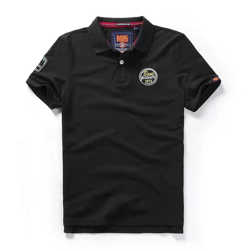 Summer Mens Polo Homom Shirts Cotton Shirts Short Sleeve Letter Embroidered Emblem Shirt For Male Golf Clothing T-Shirts