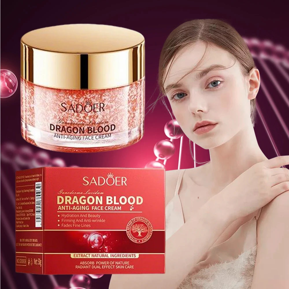 Dragon Blood Face Cream Natural Ganoderma Extract Firming Deep Hydration Fade Fine Lines Radiant Daily Night Facial Care Cream
