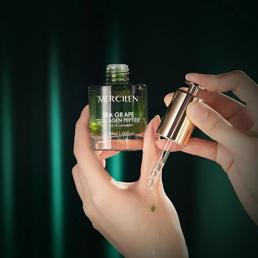 Sea Grape Collagen Peptide Double Essence Oil 30ml Facial Care Tightening Moisturizing Face Serum Korean Skin Care