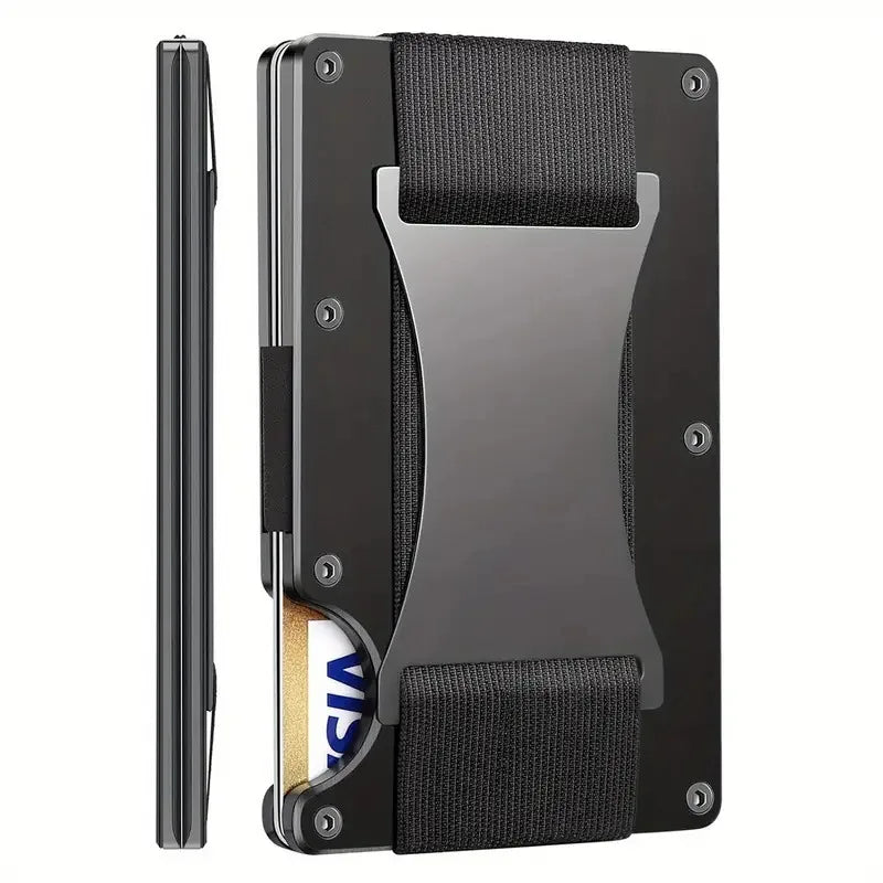 Slim RFID Protection High Quality Card Holder Men Women Aluminum Wallet Elasticity Back Pouch ID Credit Case Unisex Travel Purse
