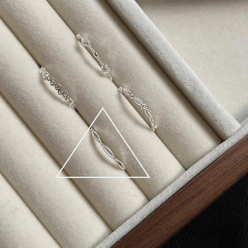 Panjbj 925 Sterling Silver Lines Ring For Women'S Jewelry Finger Adjustable Open Vintage For Birthday Dropship