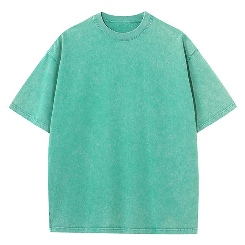 Unisex American Style Retro Heavyweight T Shirt, Oversized Washed Streetwear For Men And Women