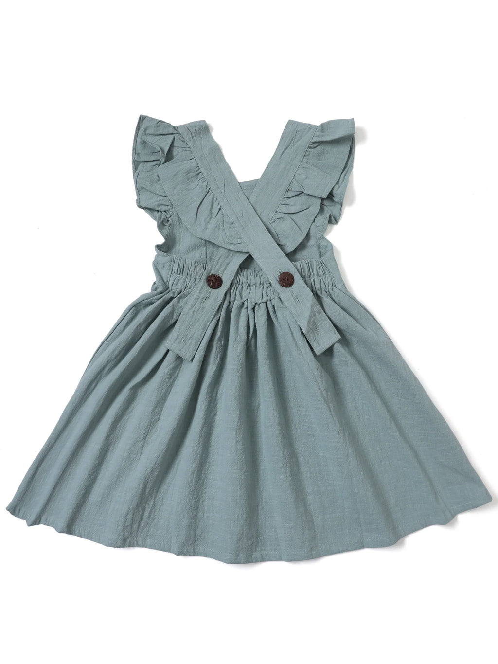 Casual Style Sleeveless Baby Girl Clothing Flying Sleeve Cotton and Linen Material Versatile Solid Color Princess Dress