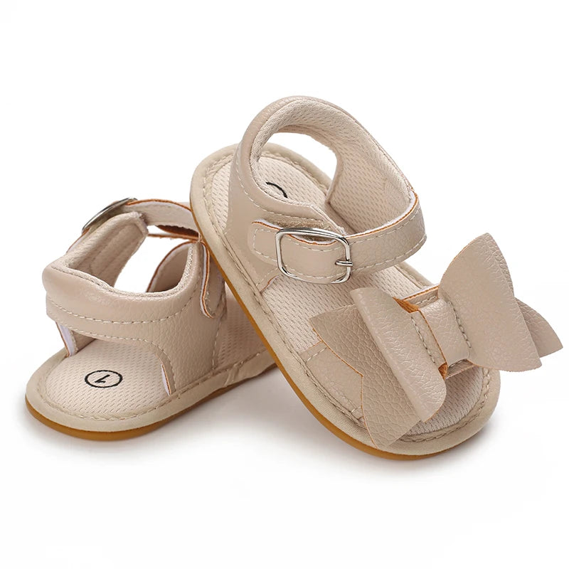 Cute and sweet spring and summer butterfly bow sandals for baby girls, comfortable and breathable walking shoes