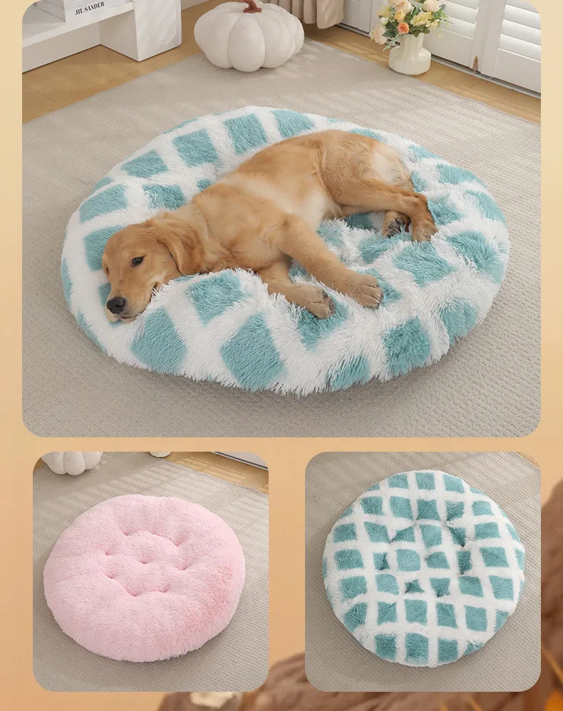 Round Pet Mat, Dog Pad, Plush, Warm for Winter, Sleeping Dog Bed, Cat Nest, Dog Nest, Pet Supplies