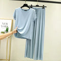 Women's Modal Pajama Set - Wide Leg Pants Casual Lounge Wear