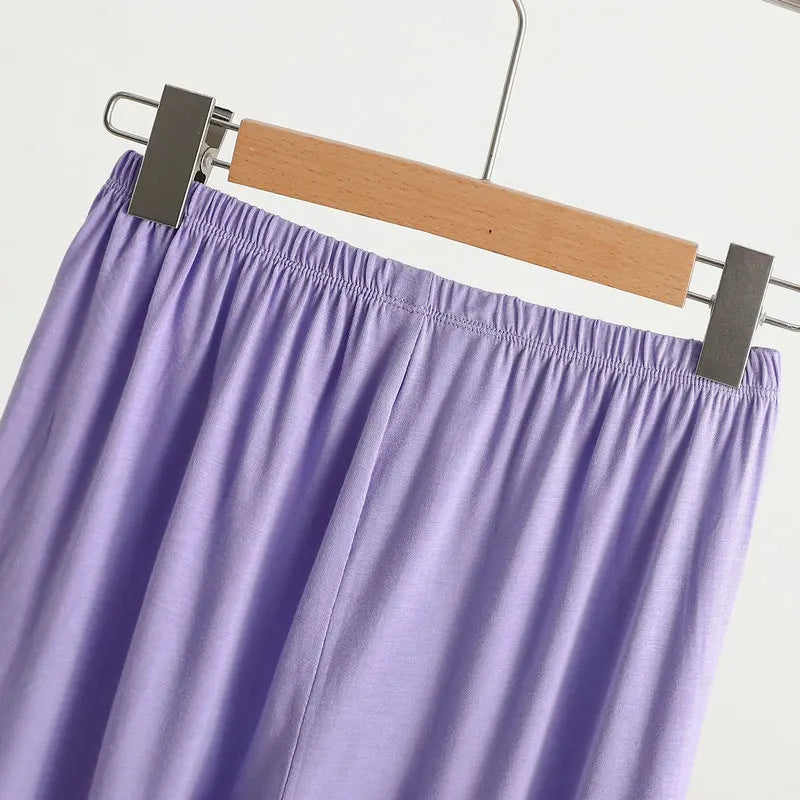 Outerwear modal shorts, summer plus size high-waisted wide-leg trousers, loose pajamas, thin bottomed safety pants, casual trous