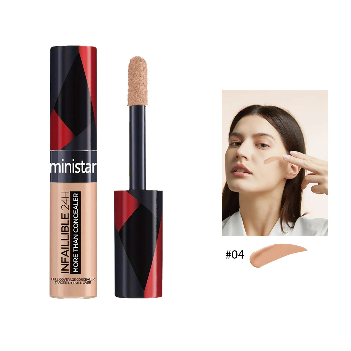 Full Coverage Concealer Waterproof Long Wear For All Skin Types Sweat Proof Stain Resistant Durable For Flawless Skin