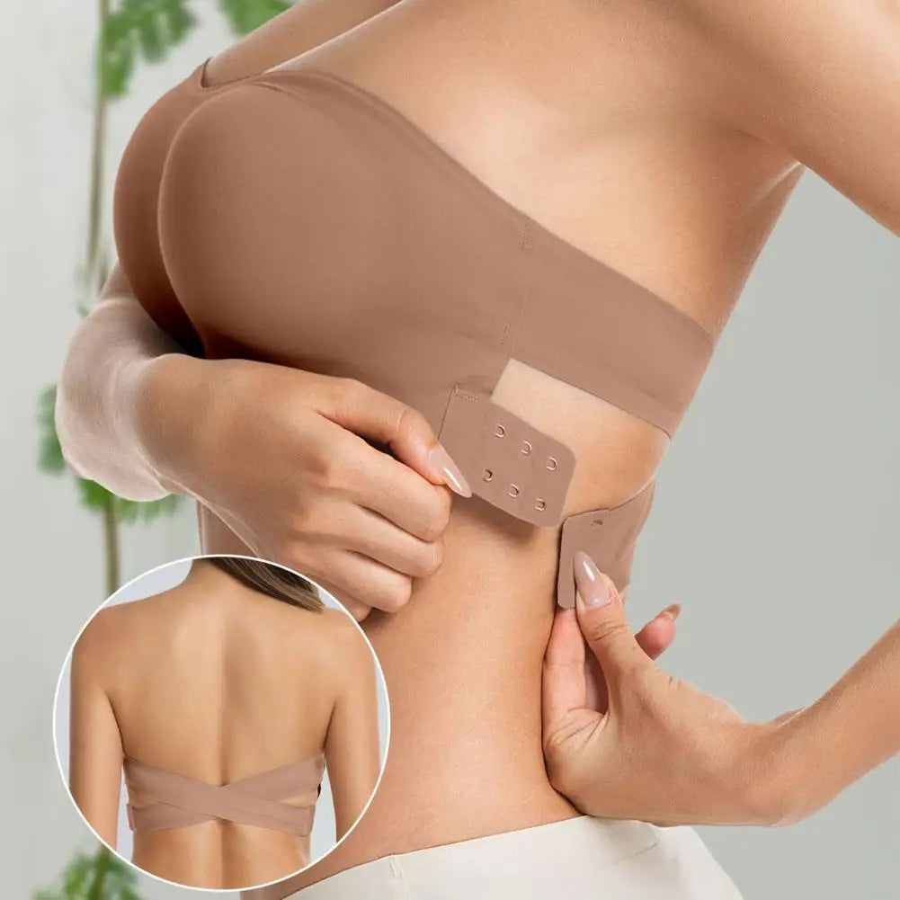 Wireless Strapless Bra Women Strapless Bra Strapless Bra for Women Padded Wireless Bandeau Tube Top Non-slip Crossover Side