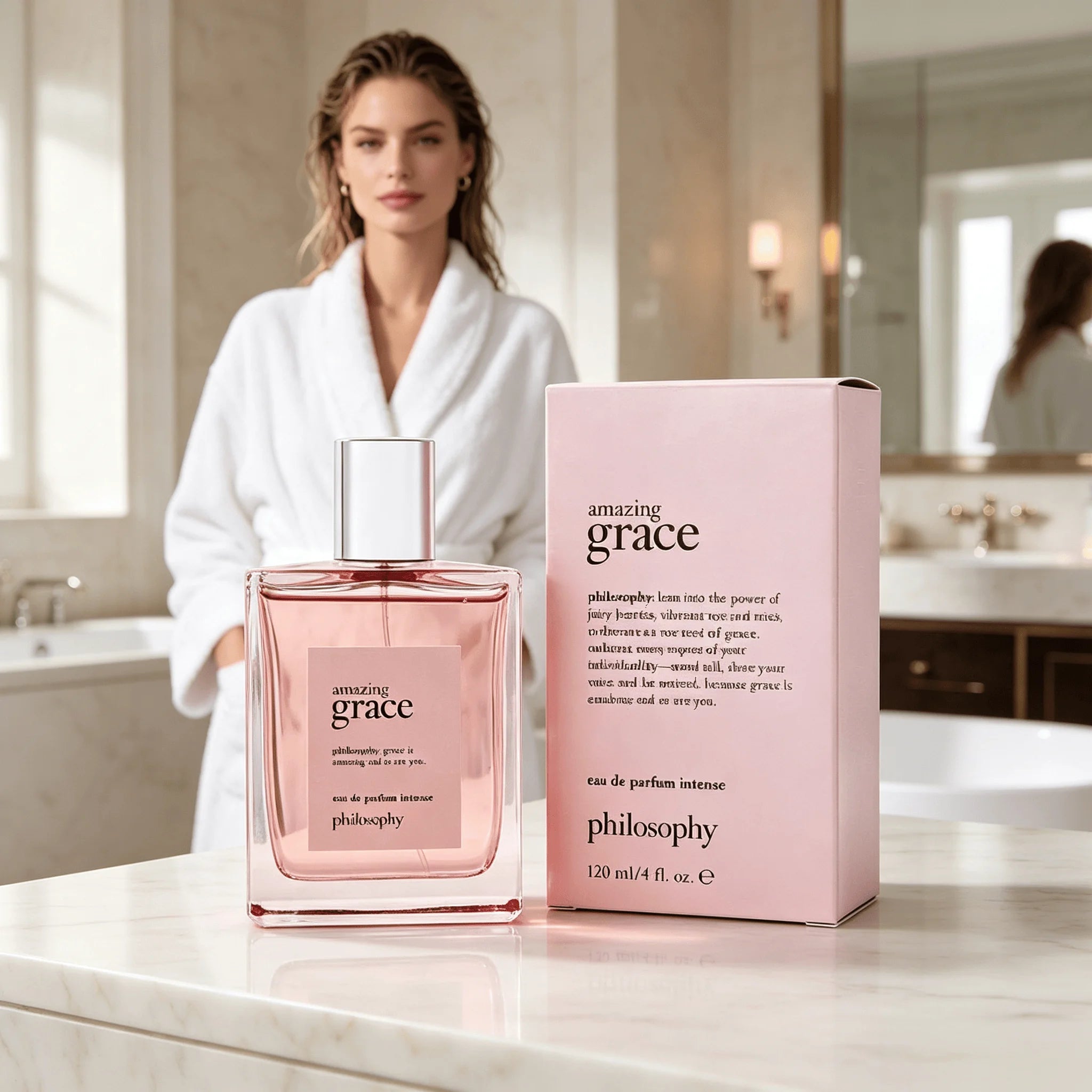 Amazing Grace by Philosophy Eau De Parfum Intense Spray 4 oz (120ml), Authentic Ladies EDP Perfume, Juicy Berry Rose Musk Scent, Long‑Lasting Rich Floral Fragrance for Women Everyday Use