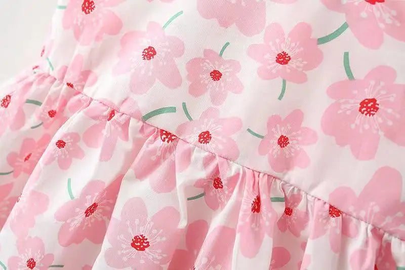 9M-3Y Baby Girl Summer Lightweight Princess Dress Newborns Cotton Breathable Floral  A-Line Dress Infant Big Bow Camisole Dress